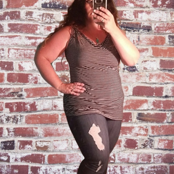 Gap Maternity Tank Top Tunic Striped Navy M - Picture 2 of 9